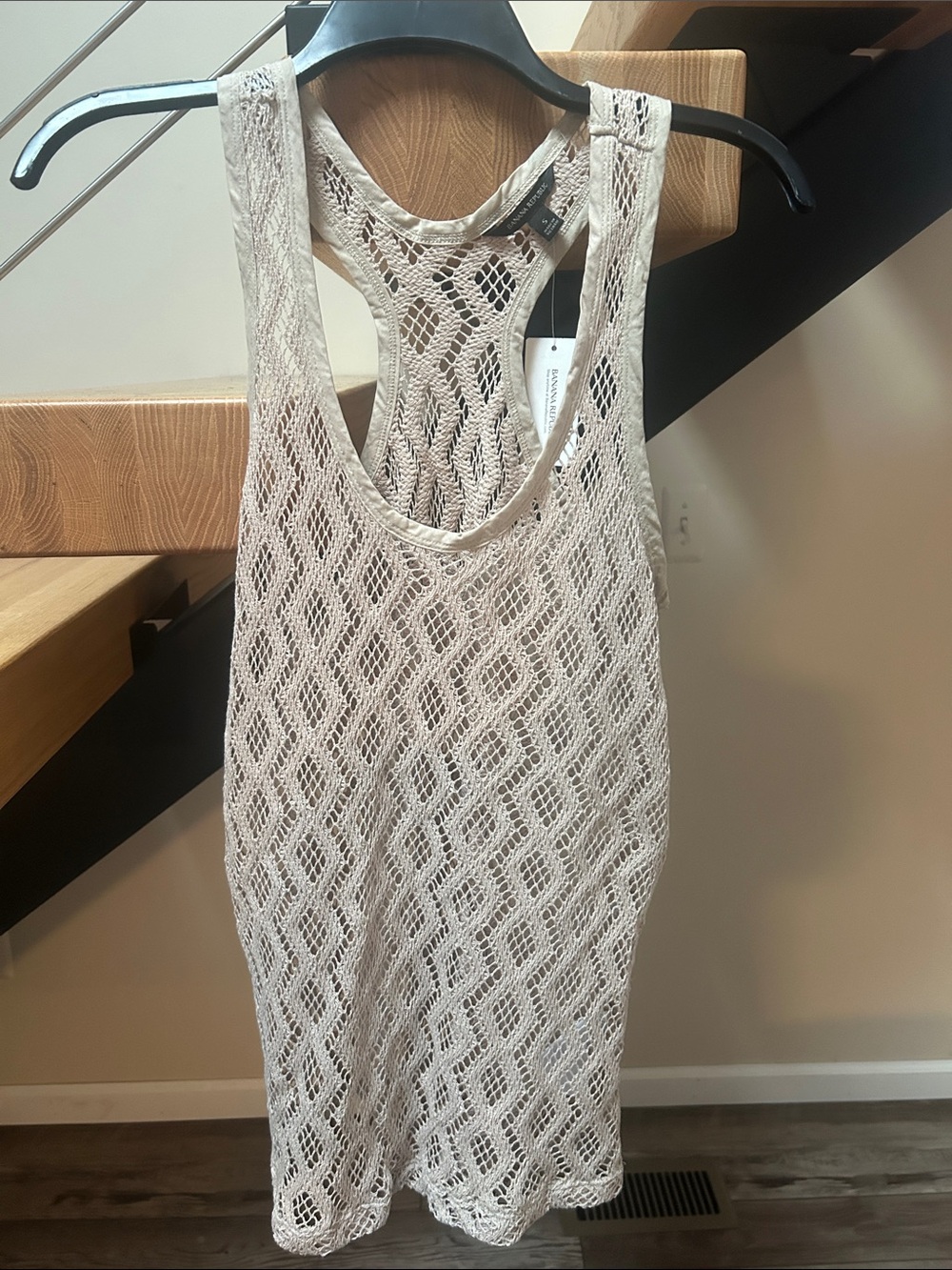 Women's Cream Crochet tonic shirt